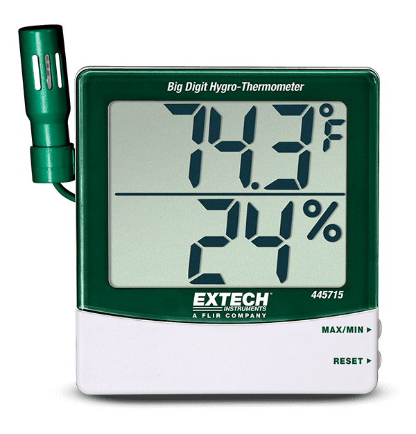 Extech 445715 big digit hygro-thermometer with remote humidity and temperature probe