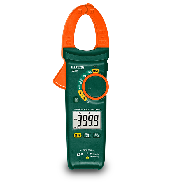 Extech MA445 400A True RMS AC/DC clamp meter with Type K temperature and non-contact voltage detector