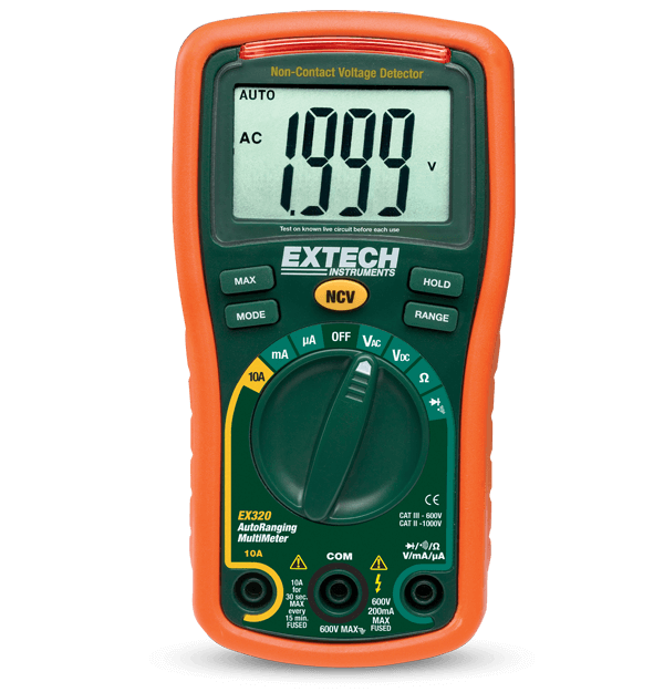 EX320 - Multímetro Digital 600 V / 10 A com Detector NCV